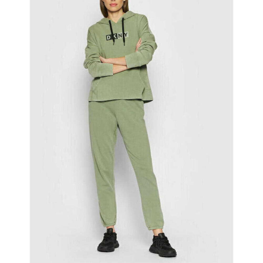 New DKNY Womens Cotton Jogger Pants, Color: Olive, Size: Large - Picture 2 of 7